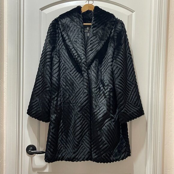 Alpine Studio Jackets & Blazers - New Alpine Studio Black Faux Fur Coat Small Plush Soft